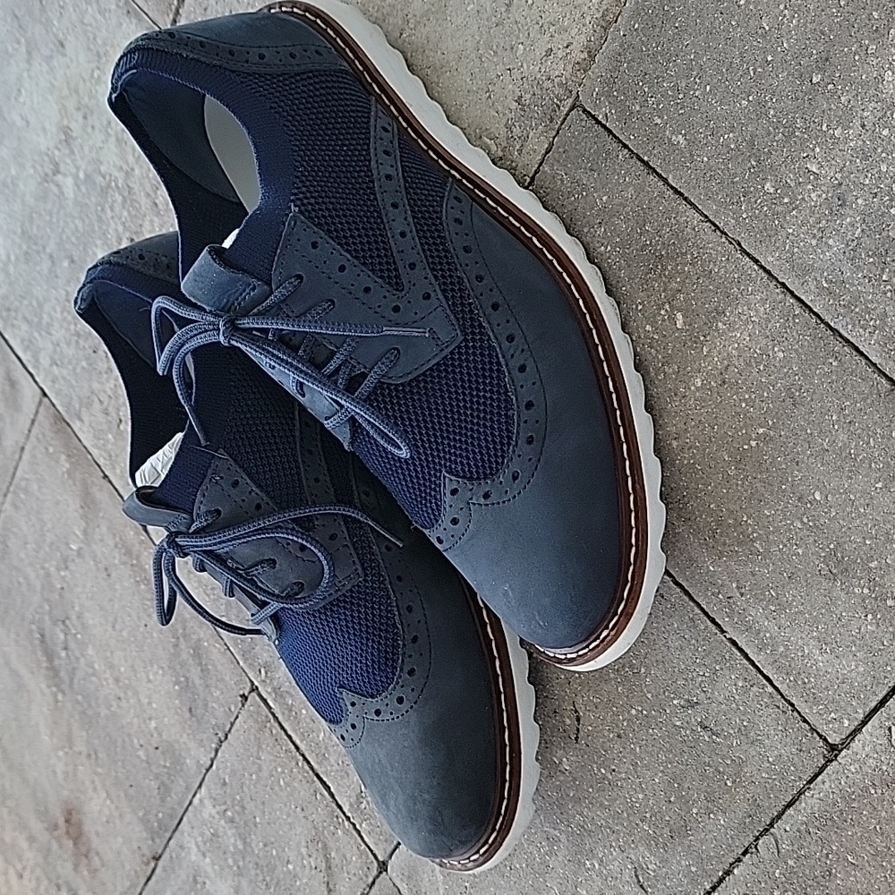 J. Murphy Duncan Wingtip Navy Knit Oxford Sz 9 - Picture 8 of 8
